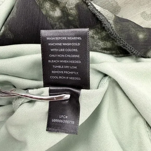 Simply Vera By Vera Wang Green Abstract Tiered Midi Dress S Tie Dye Earthcore - Picture 5 of 5